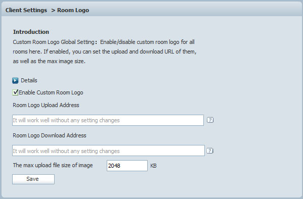 Custom Room Logo Global Setting in Admin Panel of 123 Flash Chat, Chat Software